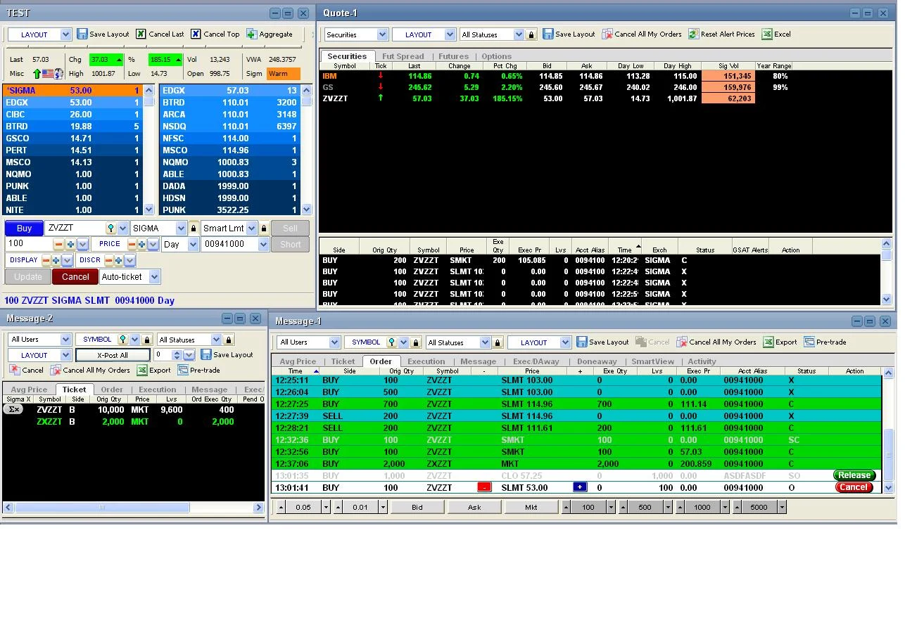 REDI Plus before the redesign: several grey Windows panels with saturated blue, green and orange rows, dense toolbars and small buttons.